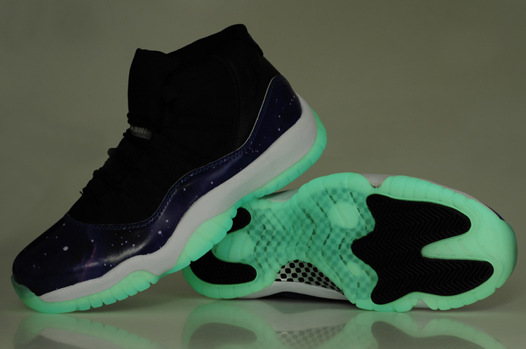 Air Jordan 11 Mens Shoes Black/Blue/Green Online